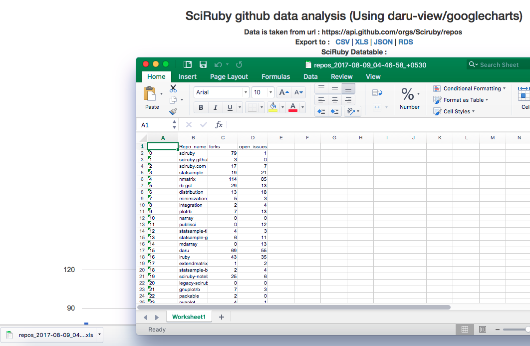 Export as Excel image
